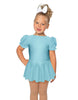 Solid Lycra Puff Sleeve Dress