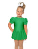 Solid Lycra Puff Sleeve Dress