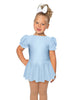 Solid Lycra Puff Sleeve Dress