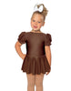 Solid Lycra Puff Sleeve Dress
