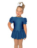Solid Lycra Puff Sleeve Dress