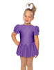 Solid Lycra Puff Sleeve Dress