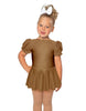 Solid Lycra Puff Sleeve Dress