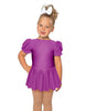 Solid Lycra Puff Sleeve Dress
