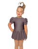 Solid Lycra Puff Sleeve Dress