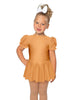 Solid Lycra Puff Sleeve Dress
