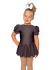 Solid Lycra Puff Sleeve Dress