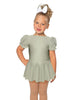 Solid Lycra Puff Sleeve Dress
