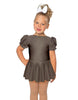 Solid Lycra Puff Sleeve Dress