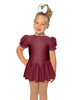Solid Lycra Puff Sleeve Dress