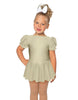Solid Lycra Puff Sleeve Dress