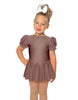 Solid Lycra Puff Sleeve Dress