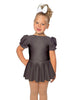 Solid Lycra Puff Sleeve Dress