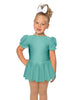 Solid Lycra Puff Sleeve Dress