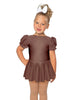 Solid Lycra Puff Sleeve Dress