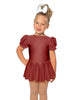 Solid Lycra Puff Sleeve Dress