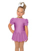 Solid Lycra Puff Sleeve Dress