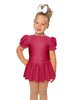 Solid Lycra Puff Sleeve Dress