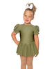 Solid Lycra Puff Sleeve Dress