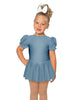 Solid Lycra Puff Sleeve Dress