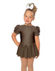Solid Lycra Puff Sleeve Dress