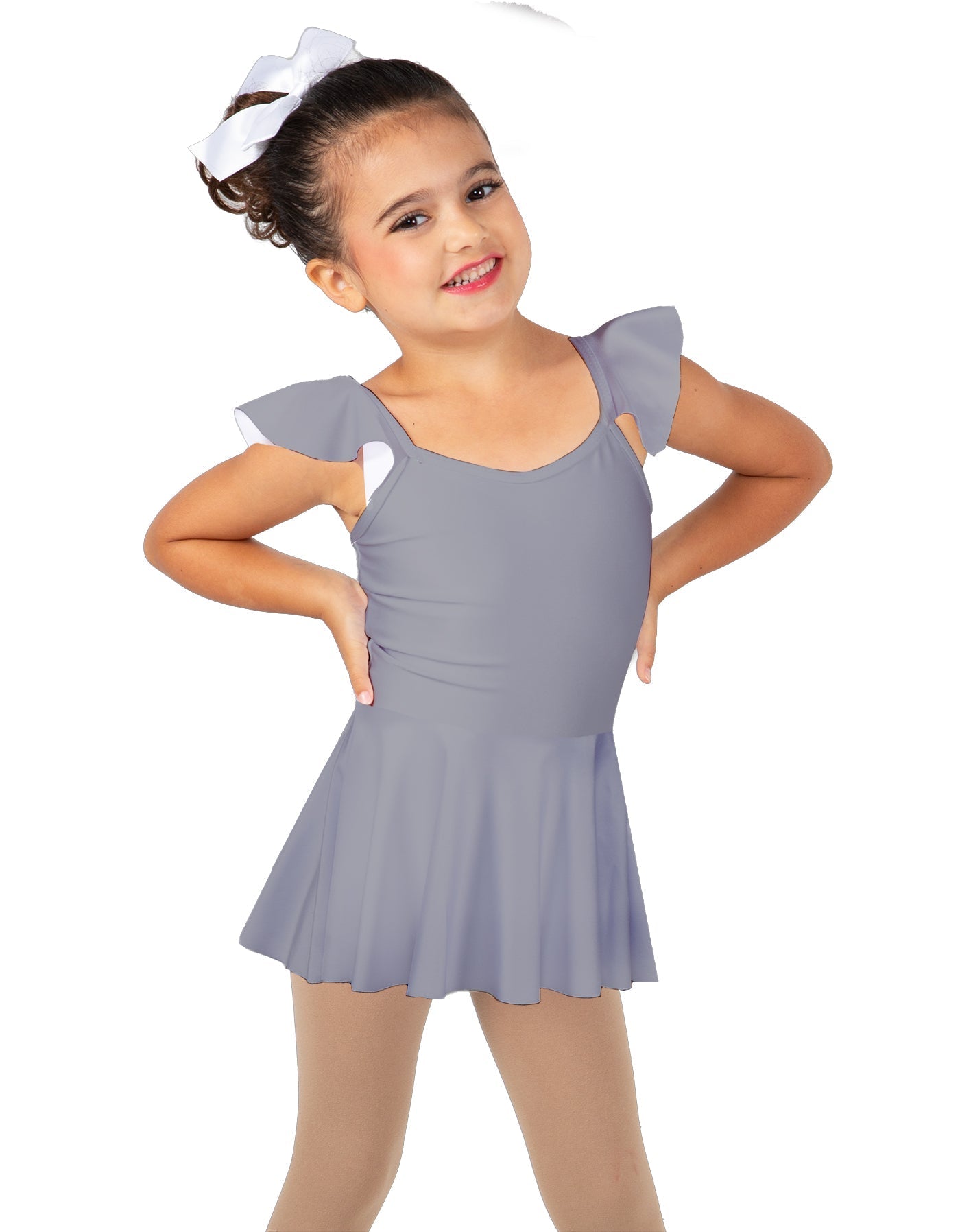 Solid Lycra Camisole Flutter Sleeve Dress
