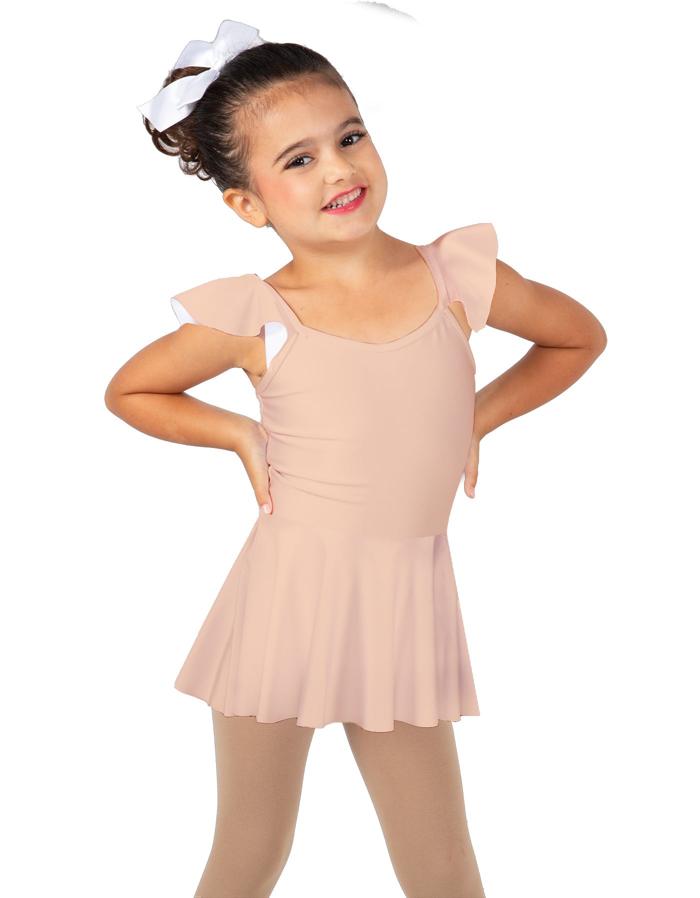 Solid Lycra Camisole Flutter Sleeve Dress