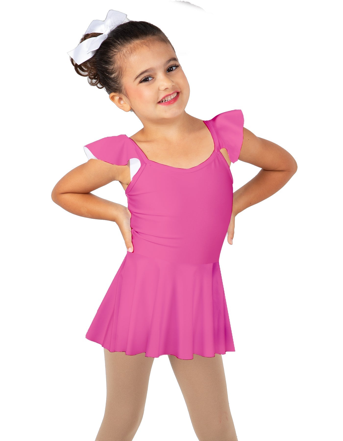 Solid Lycra Camisole Flutter Sleeve Dress