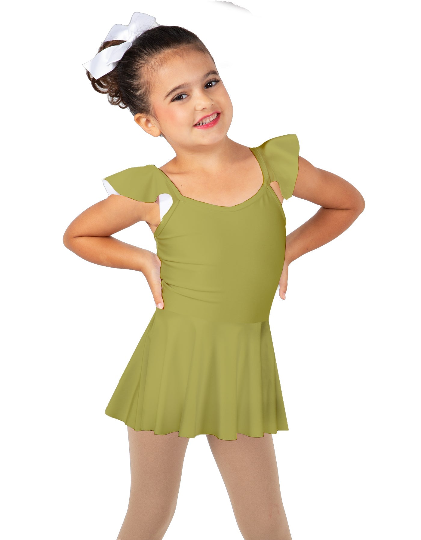 Solid Lycra Camisole Flutter Sleeve Dress