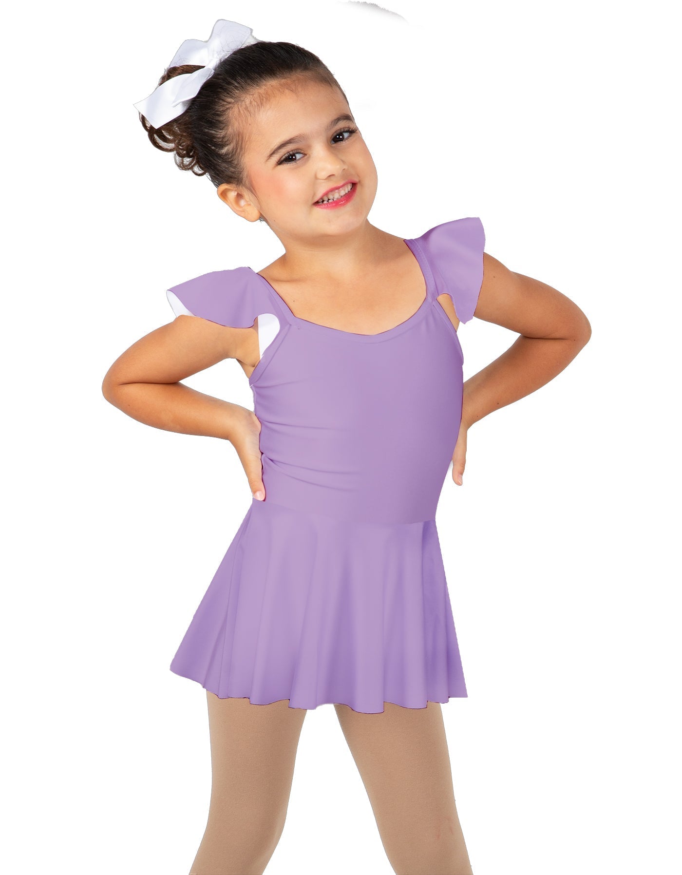 Solid Lycra Camisole Flutter Sleeve Dress