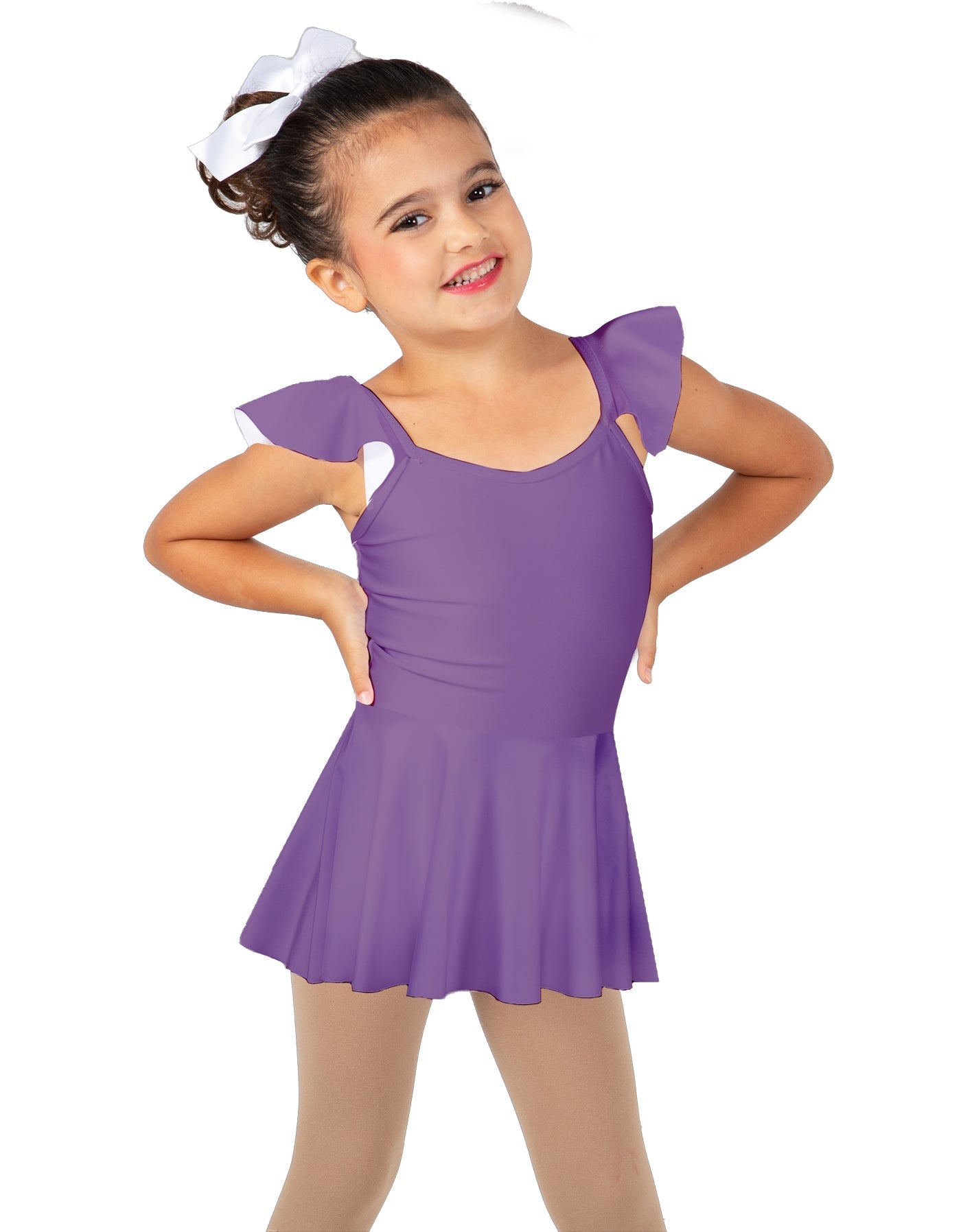 Solid Lycra Camisole Flutter Sleeve Dress