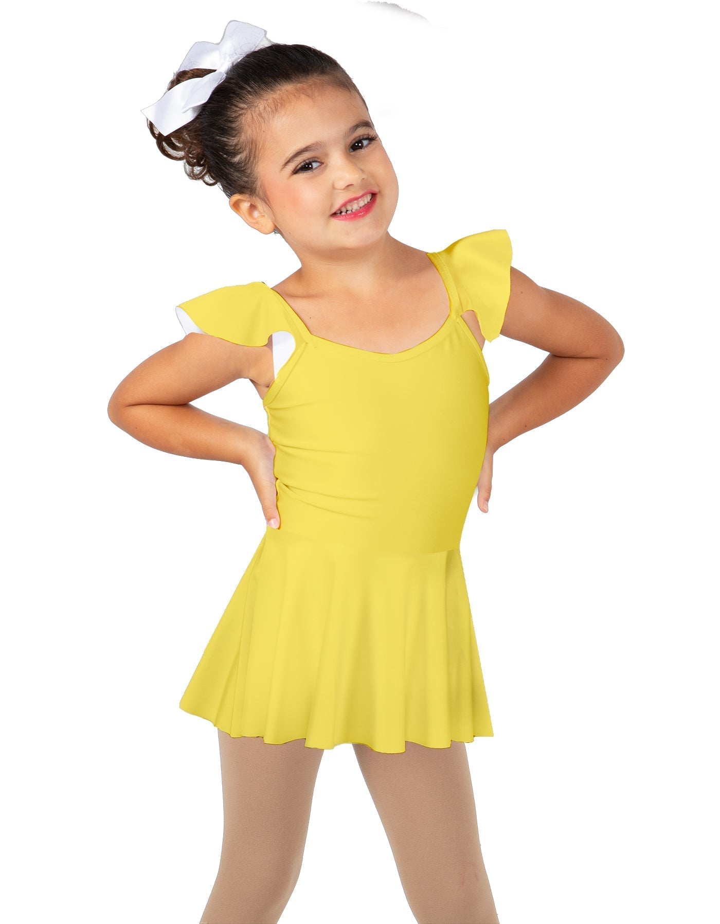 Solid Lycra Camisole Flutter Sleeve Dress