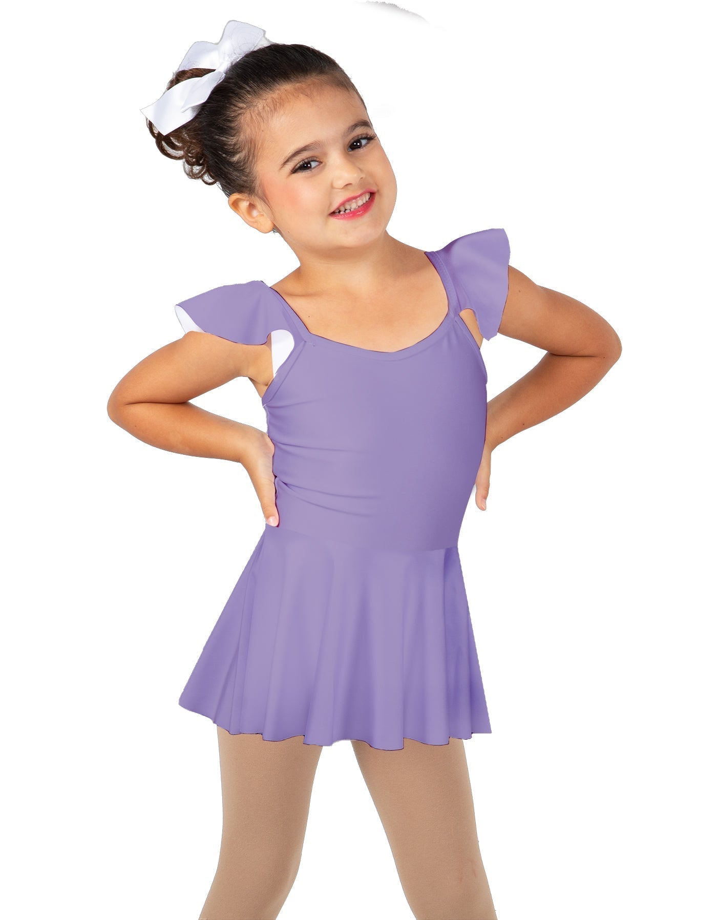 Solid Lycra Camisole Flutter Sleeve Dress