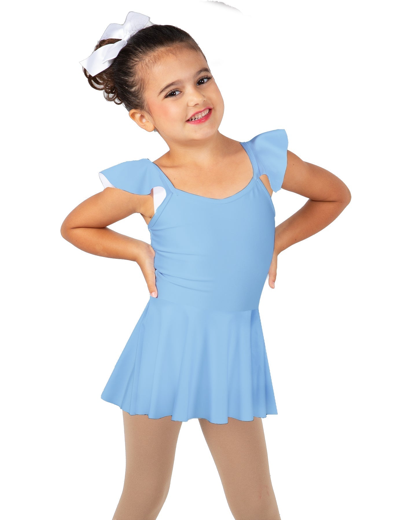 Solid Lycra Camisole Flutter Sleeve Dress