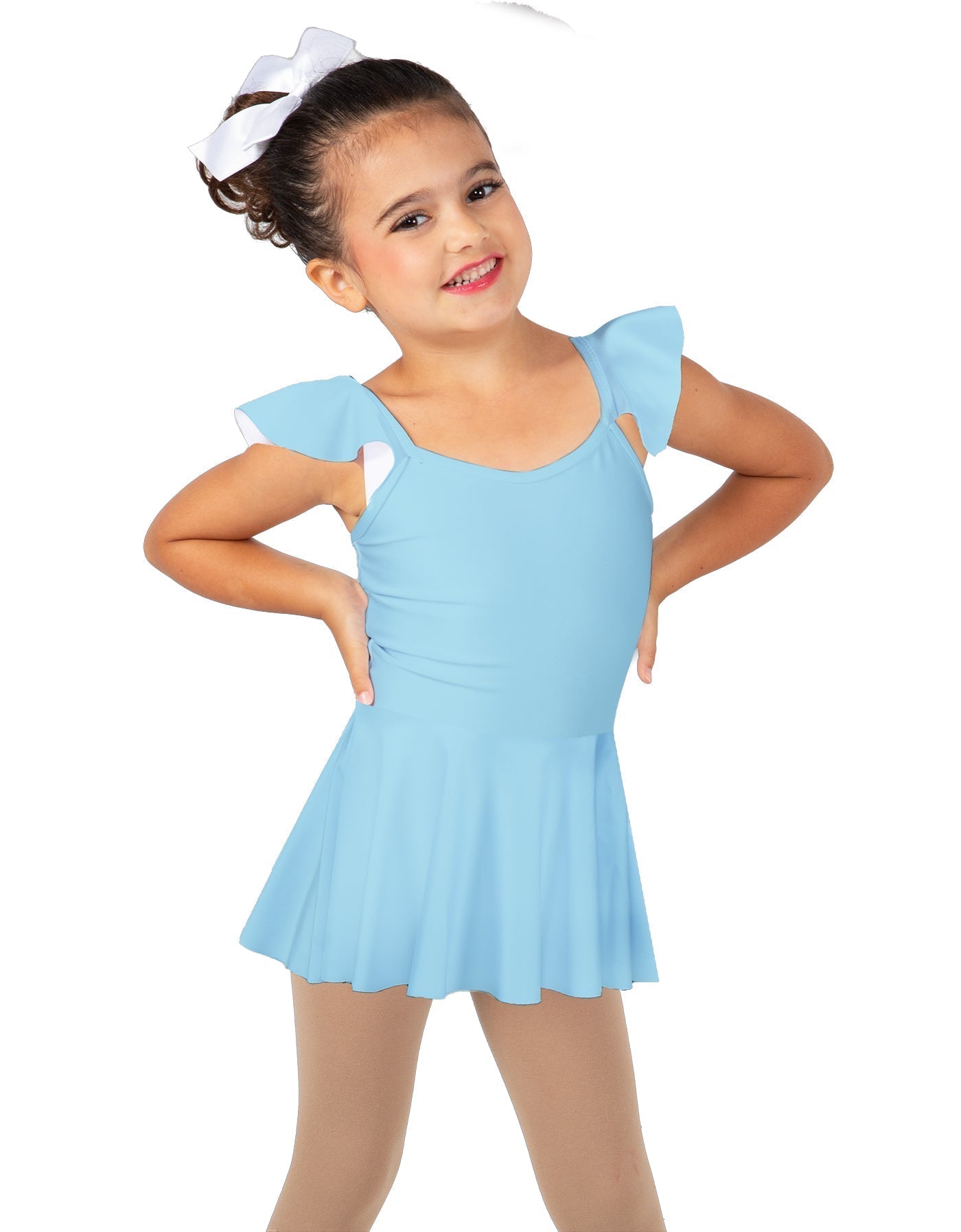 Solid Lycra Camisole Flutter Sleeve Dress