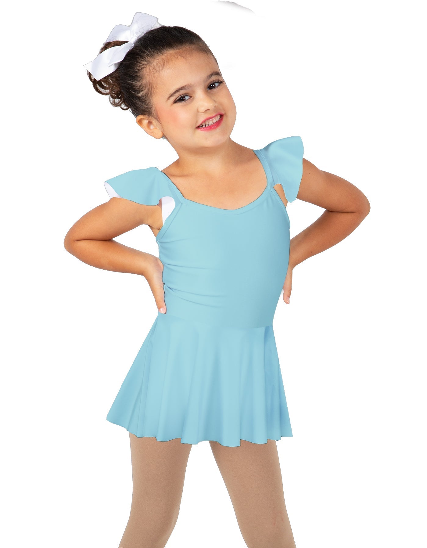 Solid Lycra Camisole Flutter Sleeve Dress