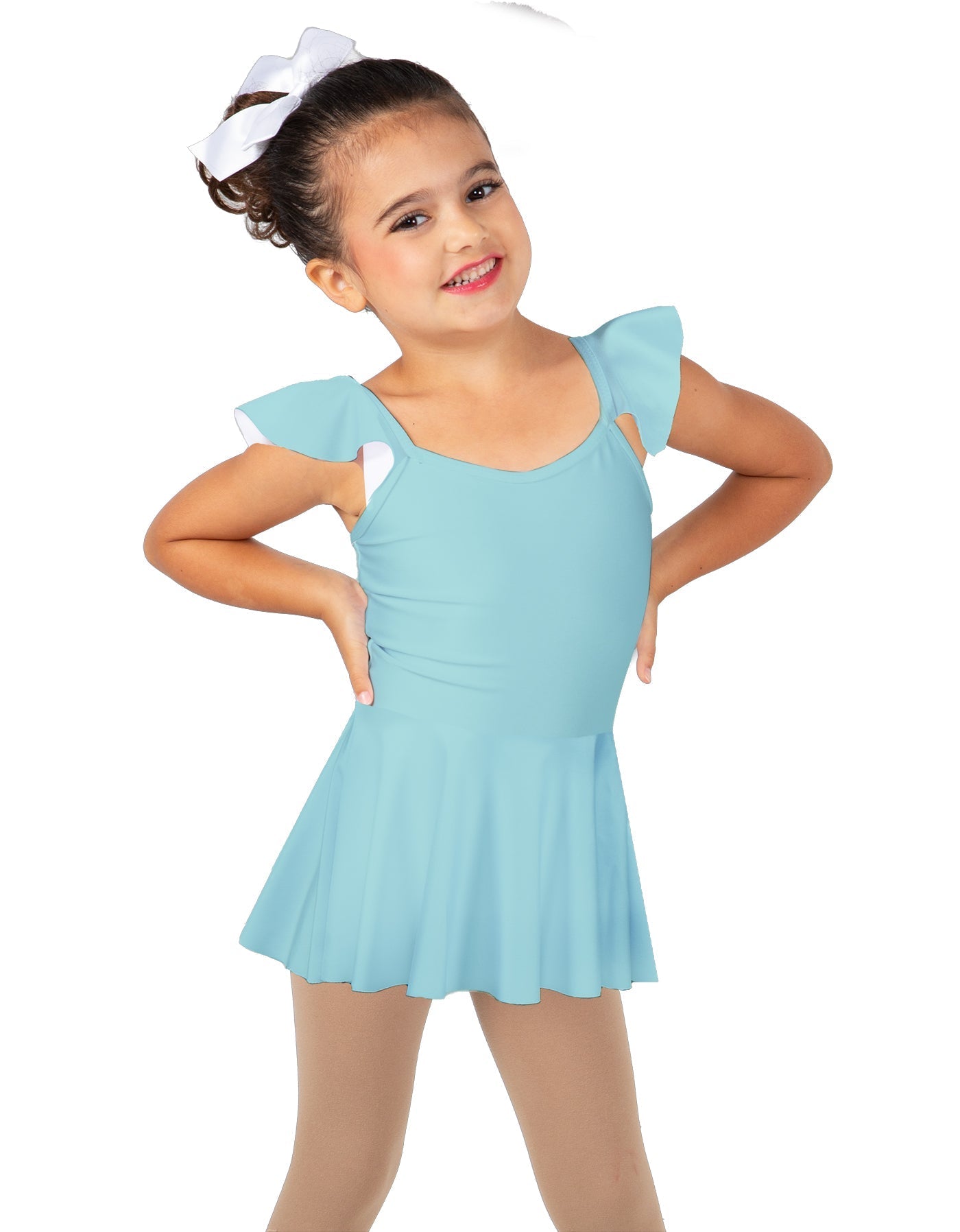 Solid Lycra Camisole Flutter Sleeve Dress