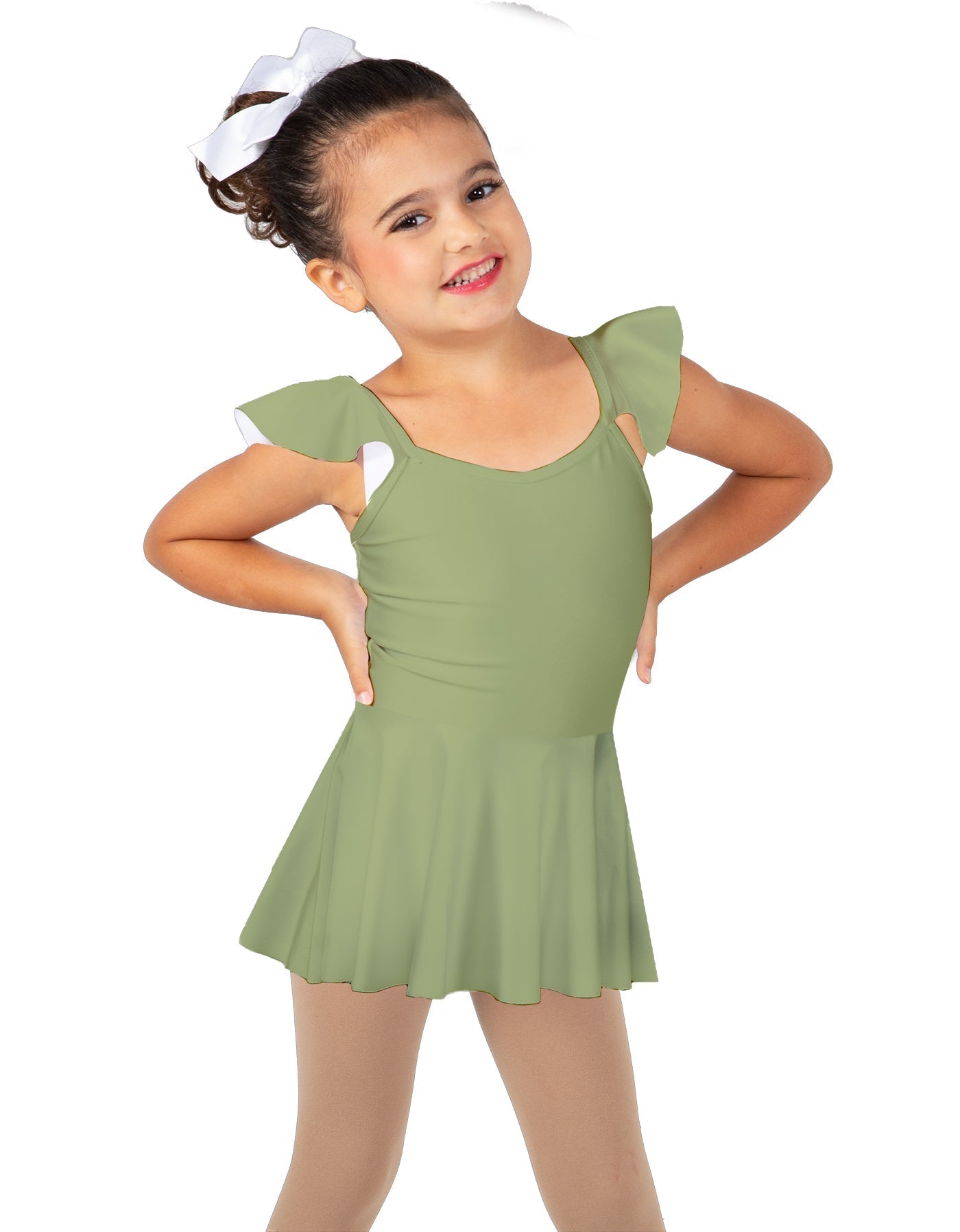 Solid Lycra Camisole Flutter Sleeve Dress