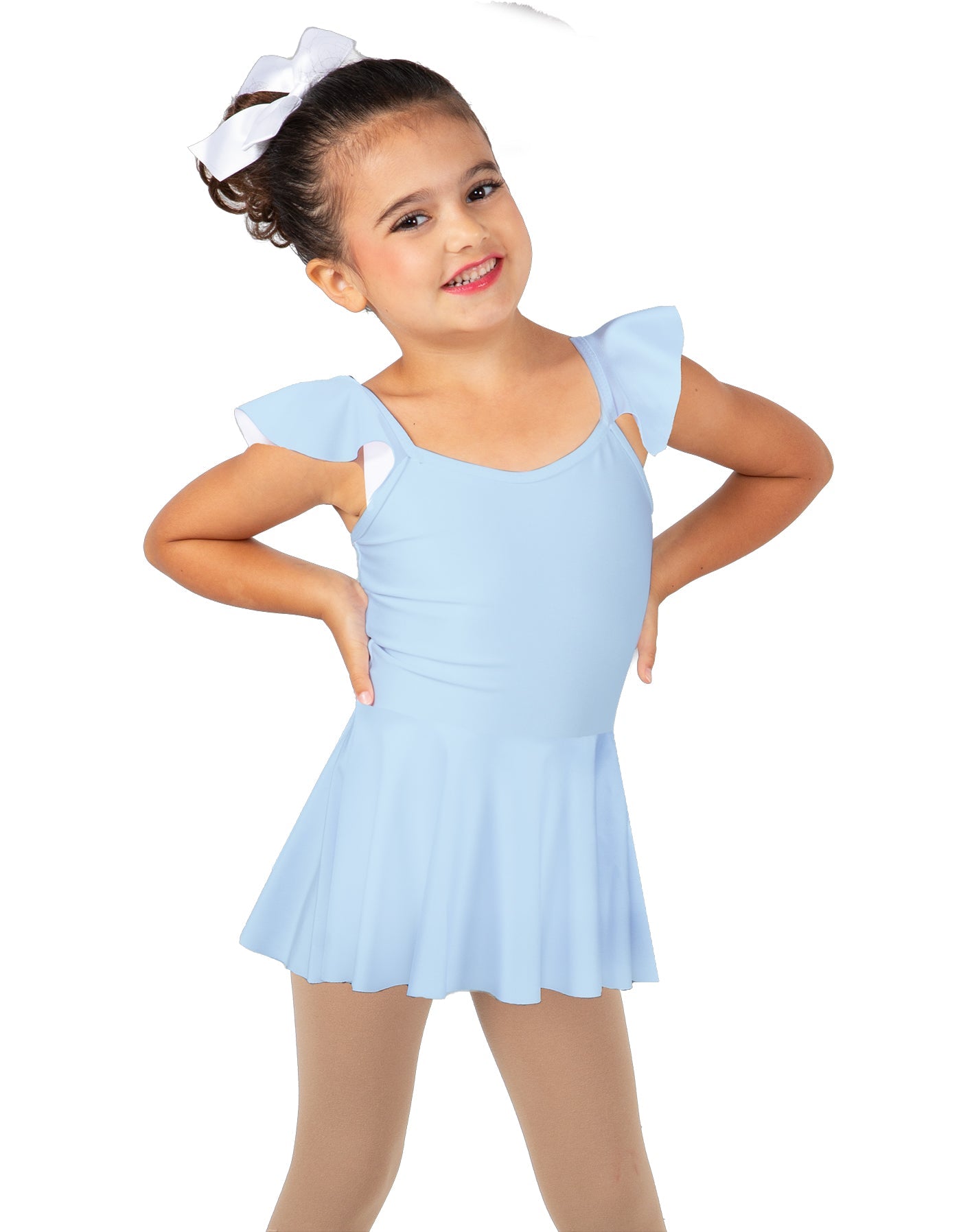 Solid Lycra Camisole Flutter Sleeve Dress