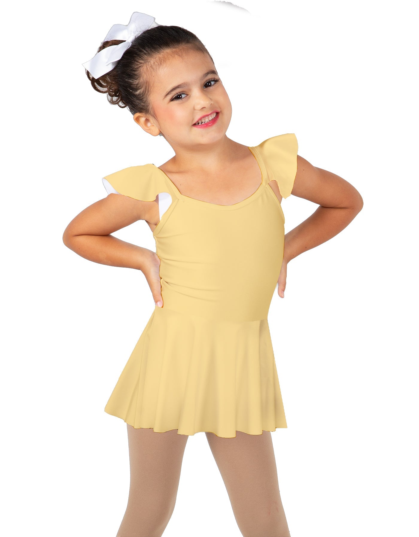 Solid Lycra Camisole Flutter Sleeve Dress