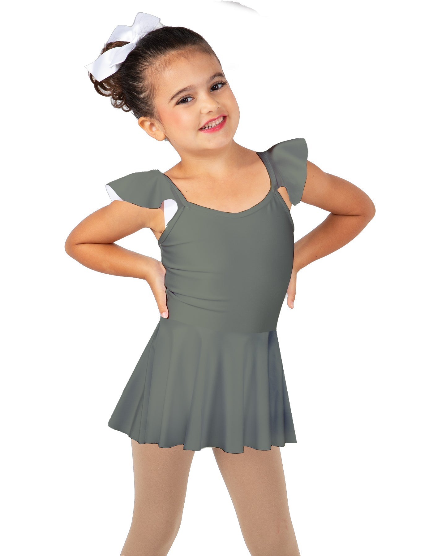 Solid Lycra Camisole Flutter Sleeve Dress