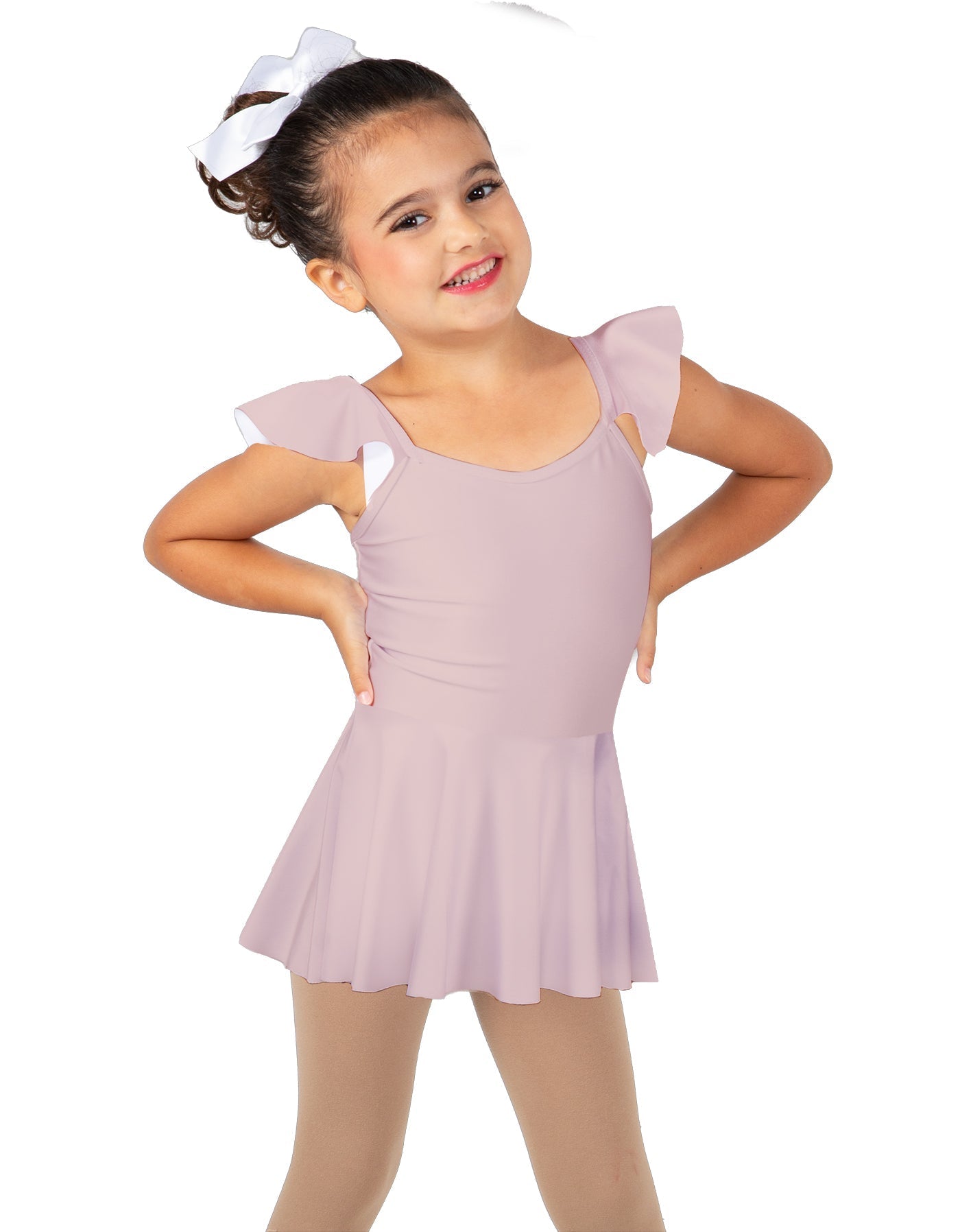 Solid Lycra Camisole Flutter Sleeve Dress
