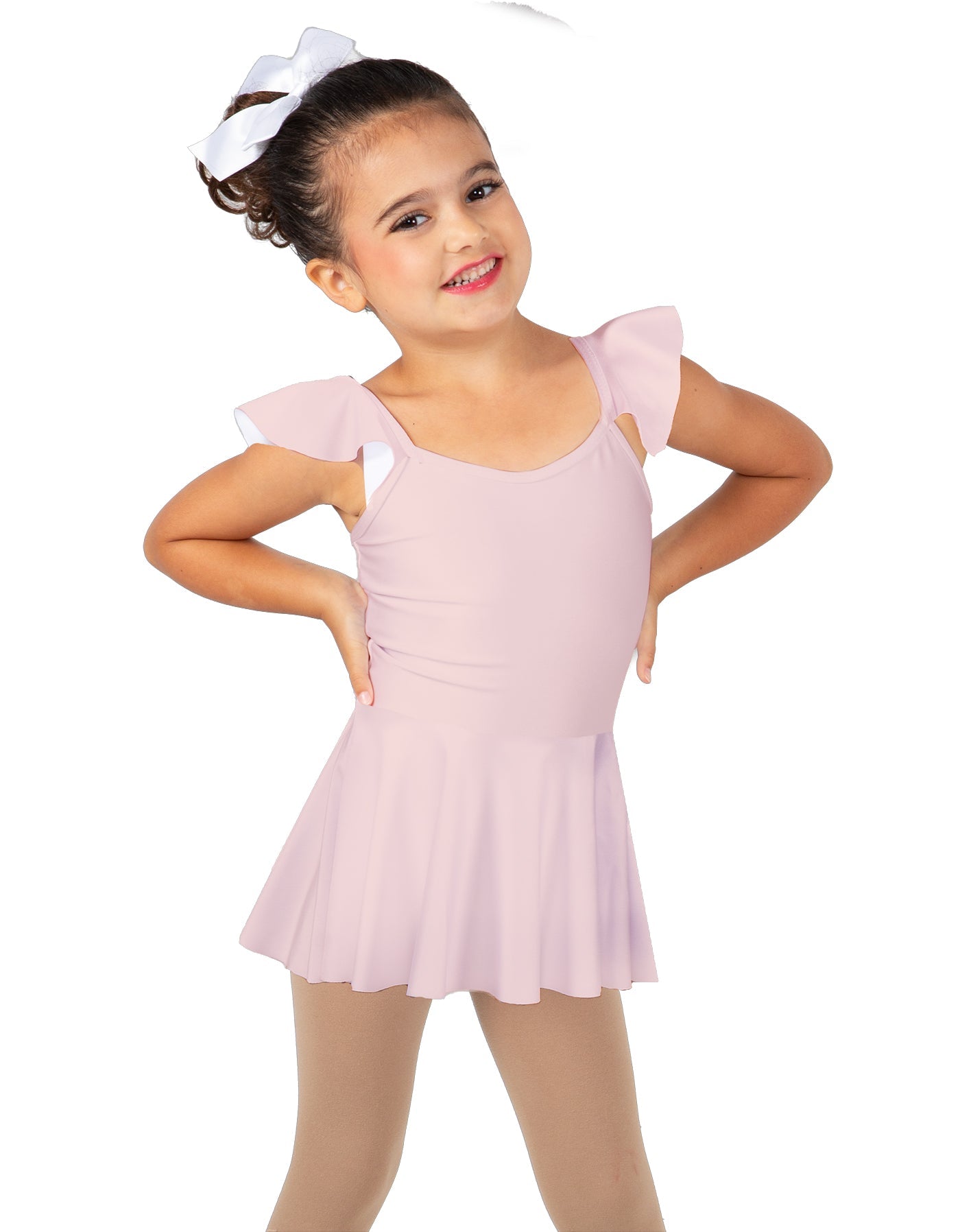 Solid Lycra Camisole Flutter Sleeve Dress