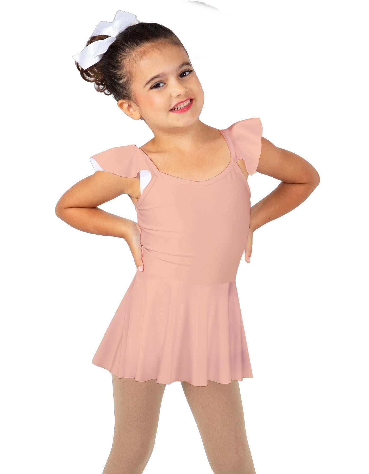 Solid Lycra Camisole Flutter Sleeve Dress