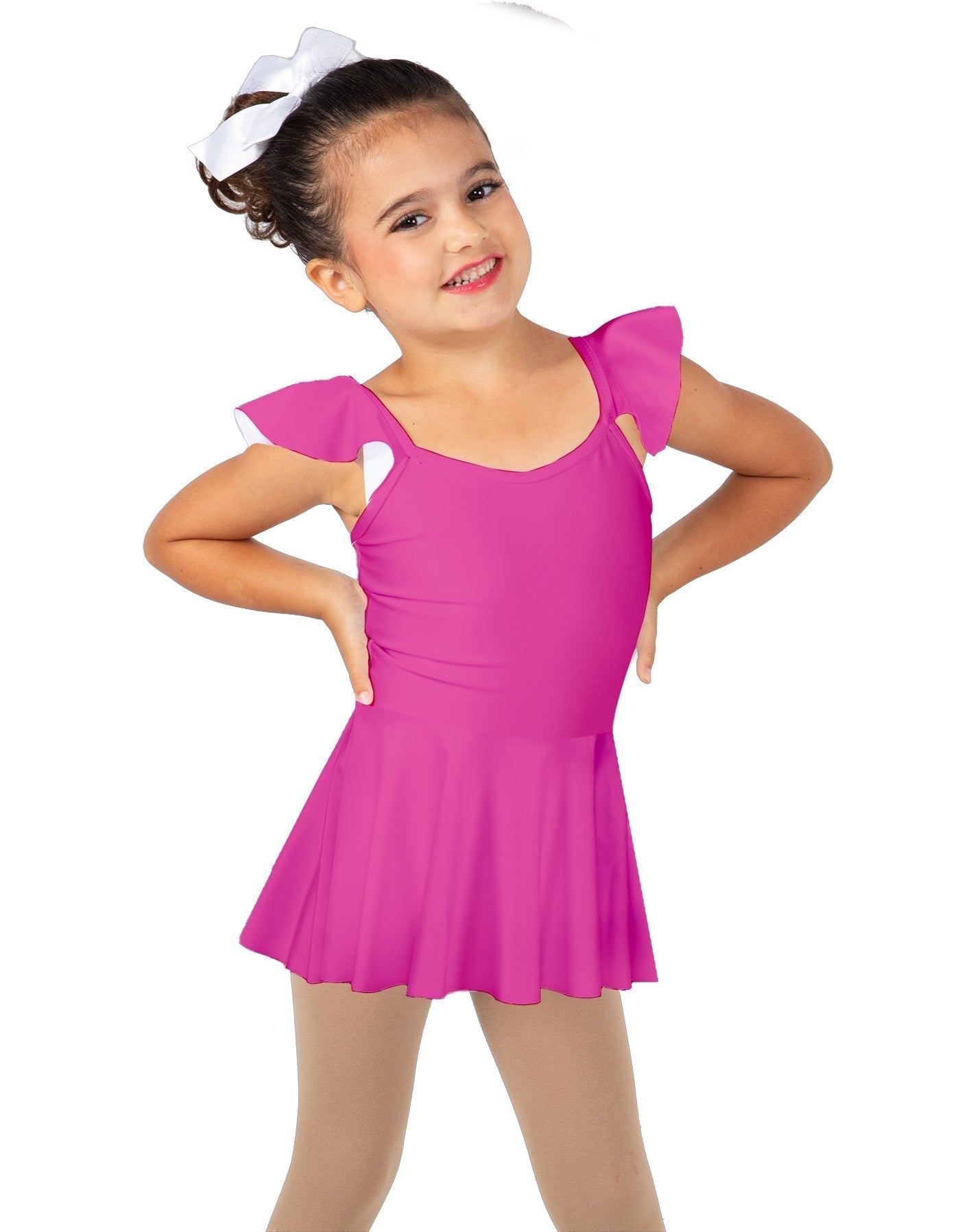 Solid Lycra Camisole Flutter Sleeve Dress