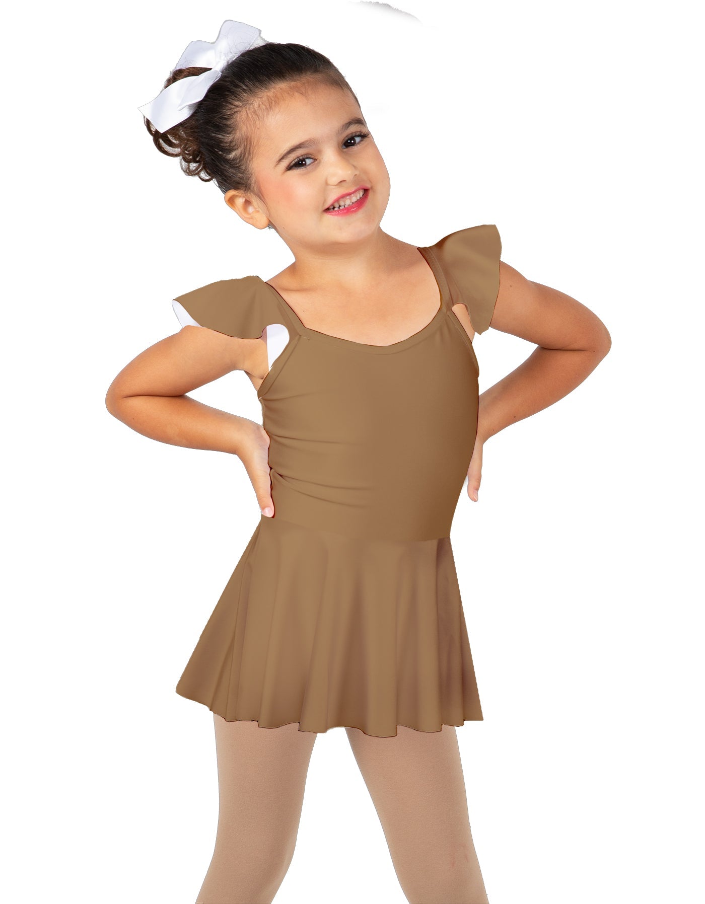 Solid Lycra Camisole Flutter Sleeve Dress