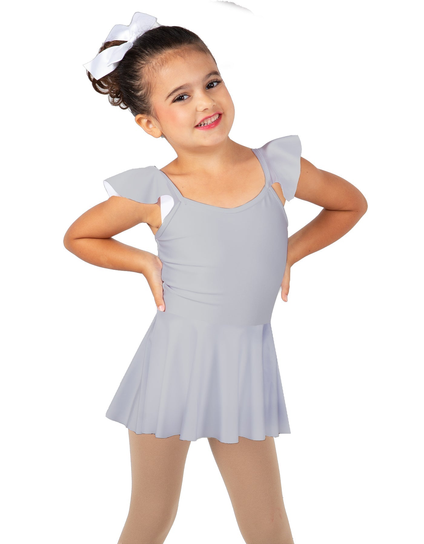 Solid Lycra Camisole Flutter Sleeve Dress