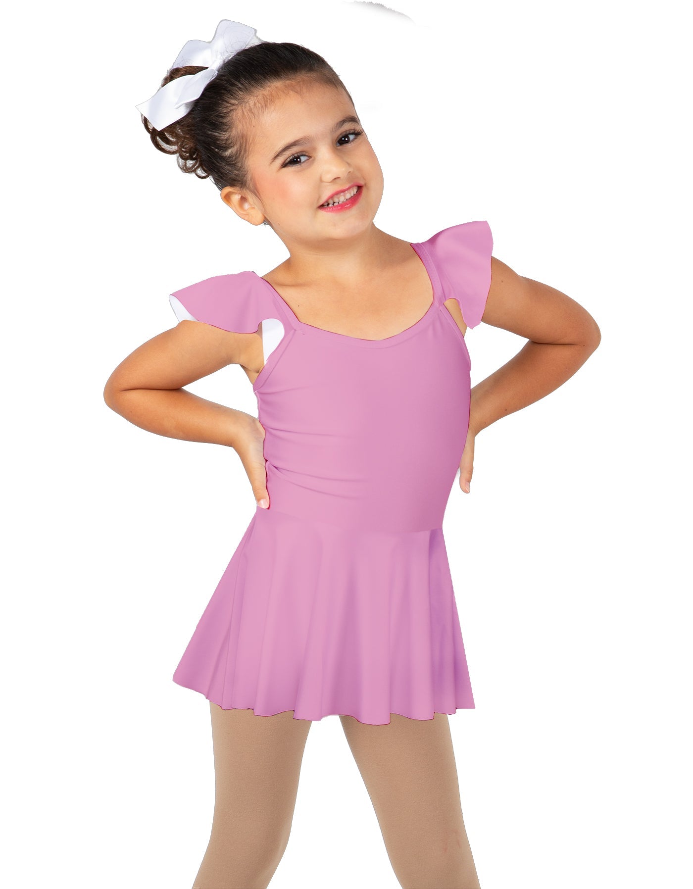 Solid Lycra Camisole Flutter Sleeve Dress