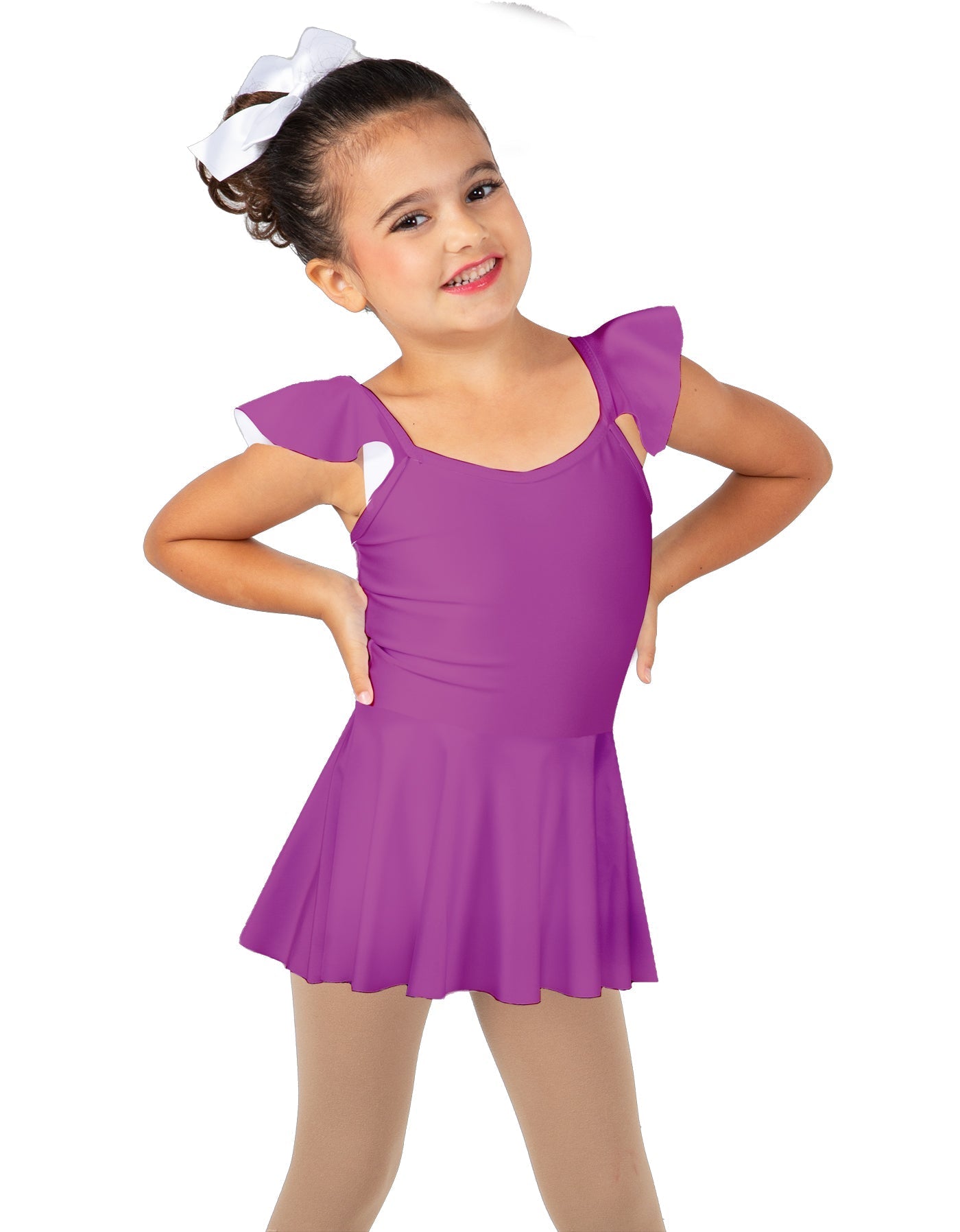 Solid Lycra Camisole Flutter Sleeve Dress