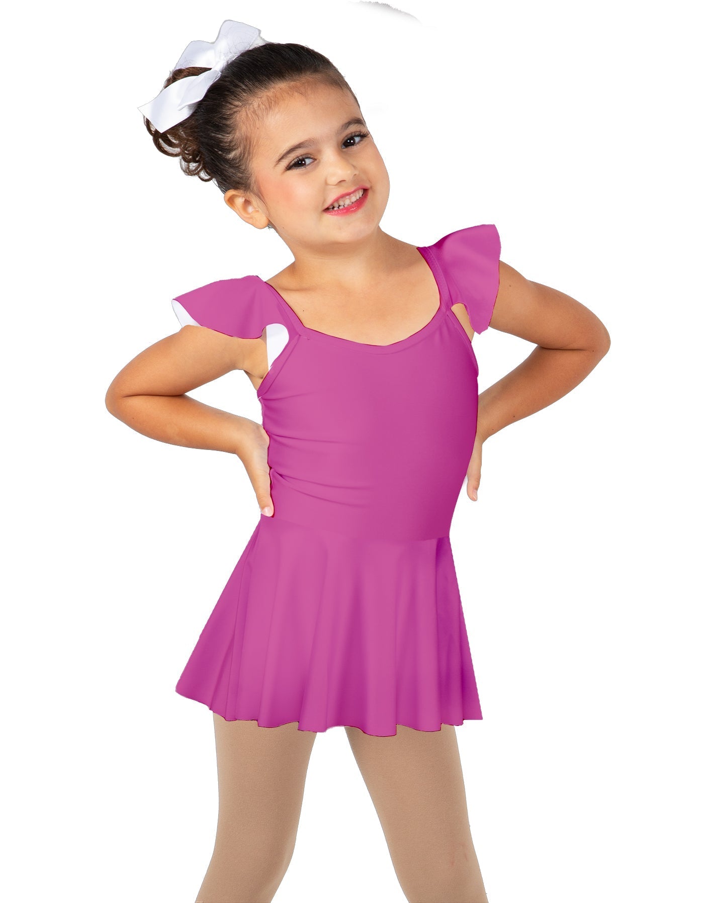 Solid Lycra Camisole Flutter Sleeve Dress
